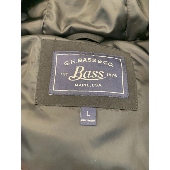 GH Bass Down Parka Mens L Goose Feathers Hooded Faux Fur Winter Insulated Coat - Picture 9 of 10